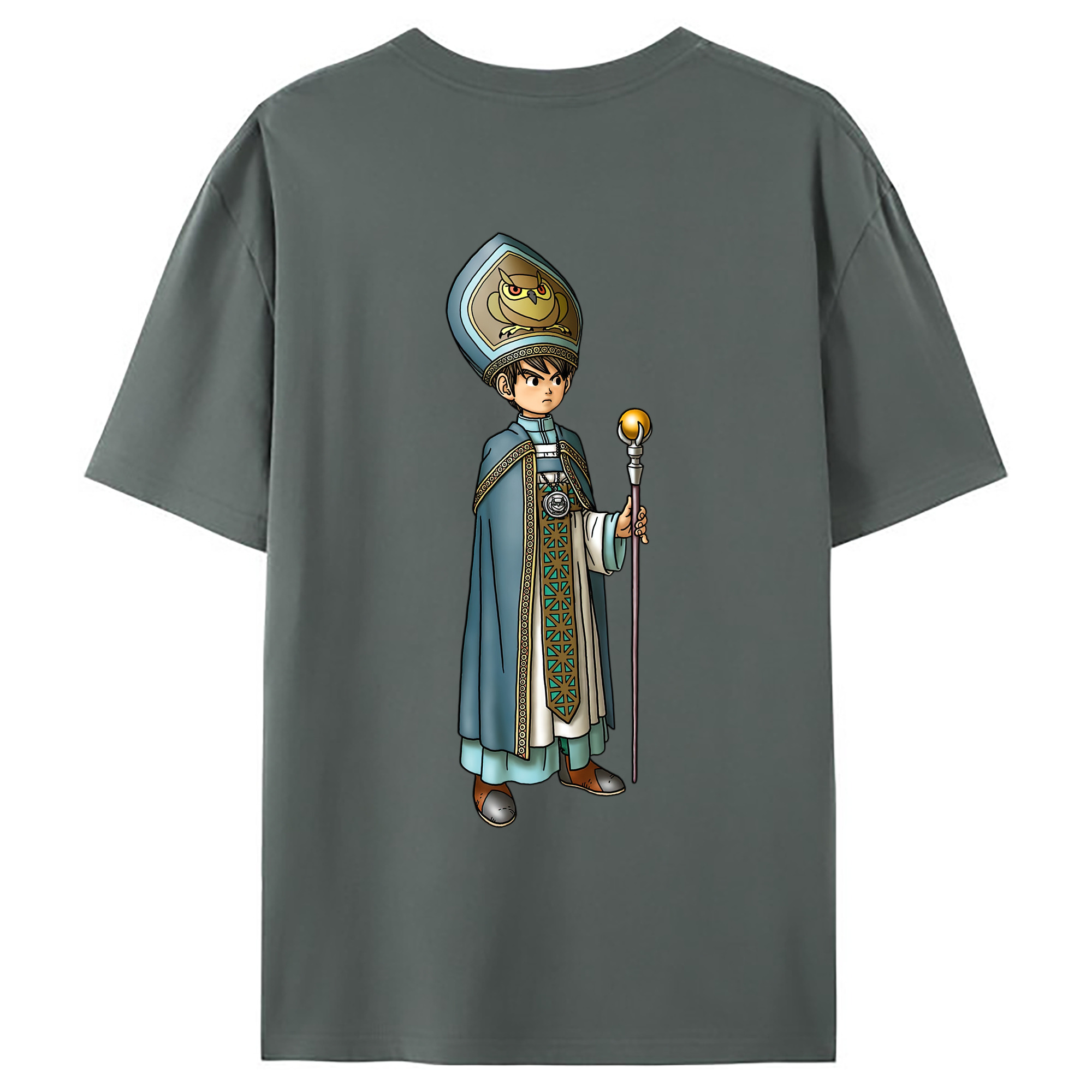 （画像用） ドラゴンクエスト Doragon Kuesuto Dragon Quest 綿100％ メンズ半袖Tシャツ（バックプリント） 通気性